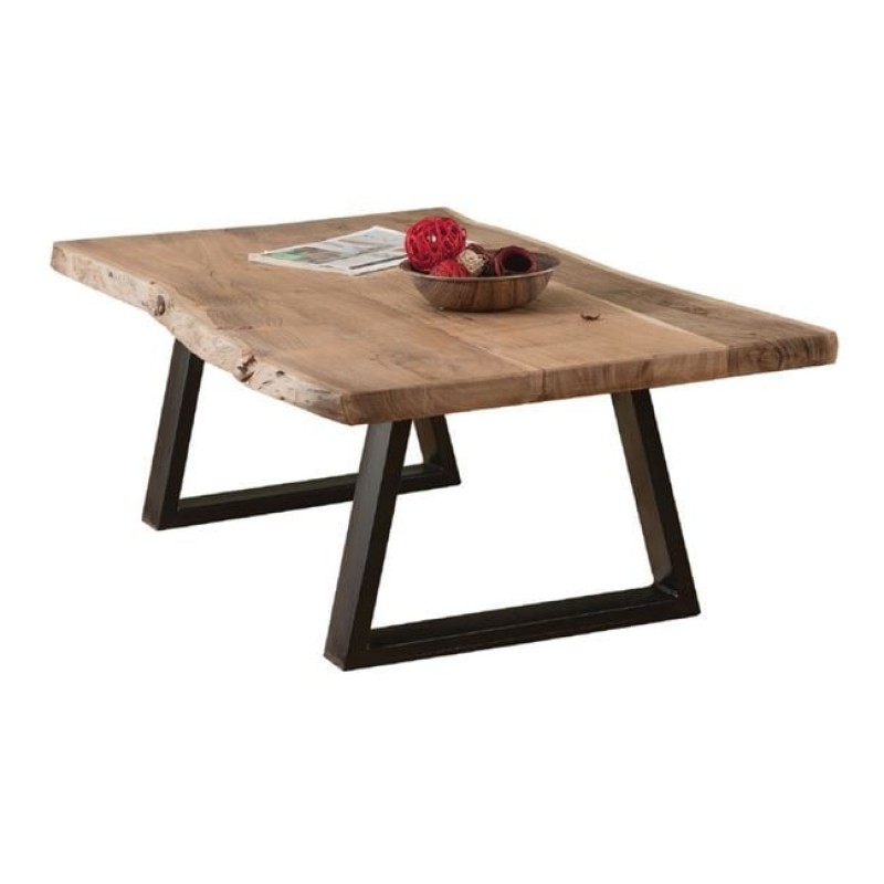 LIZARD Slim Τραπέζι Σαλονιού Καθιστικού, Μέταλλο Βαφή Μαύρο, Ξύλο Ακακία Φυσικό Κωδικός: [Ε-00019731] ΕΑ7101,S