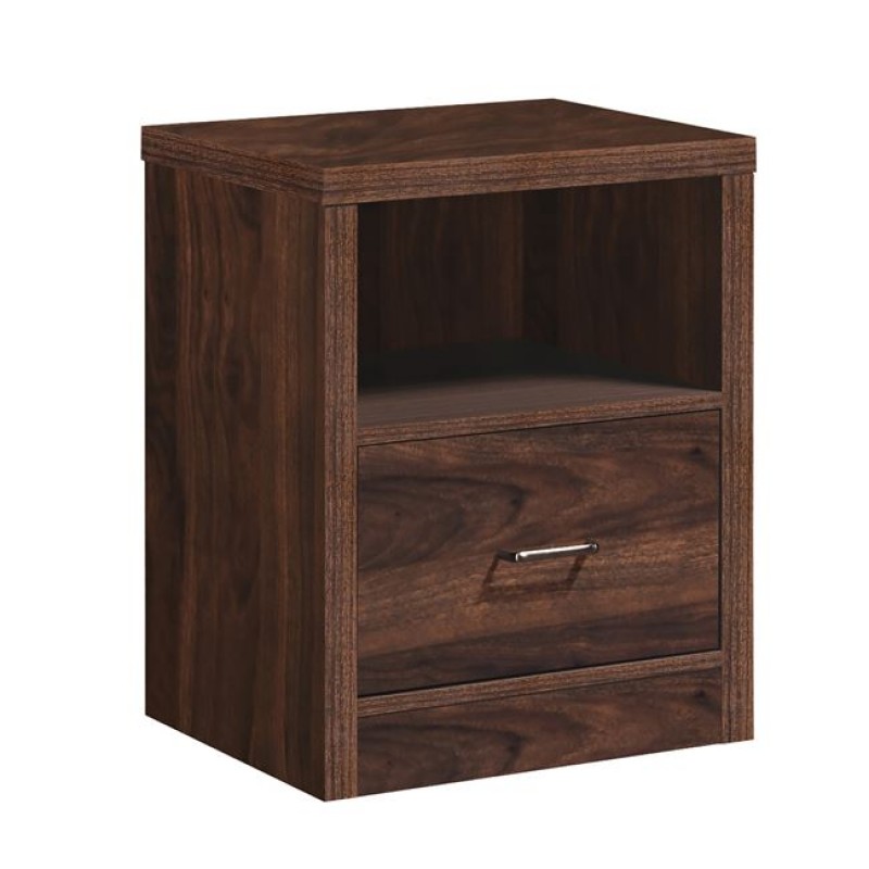 CALIBER Κομοδίνο με 1 Συρτάρι + 1 Ράφι, Απόχρωση Καρυδί Κωδικός: [Ε-00025705] Ε7387,2