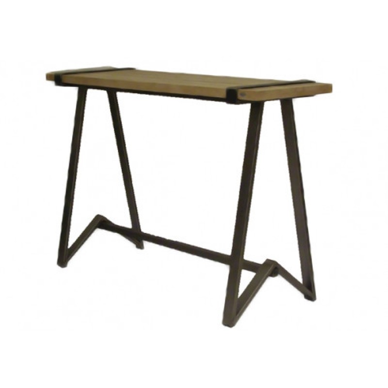 POLIS-BAR-LOXO-T τραπέζι μπάρ μεταλλικό με ξύλο ΧΡΩΜΑ ΕΠΙΛΟΓΗΣ, 60x120xh110