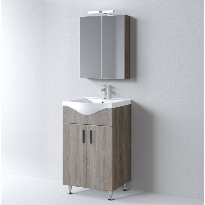 Σετ Έπιπλο Μπάνιου SIENA SONOMA DARK 55 9SSI055SD0W Πάγκο 51x34x83cm