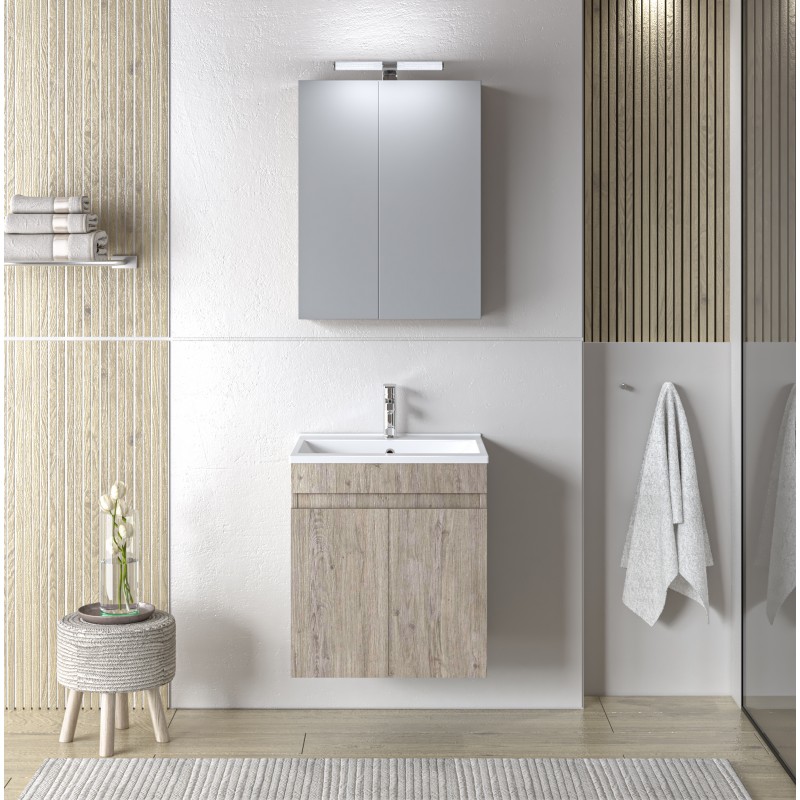 Σετ Έπιπλο Μπάνιου OMEGA BEIGE OAK 50 9SOM050BO0W Πάγκο 47x44x60