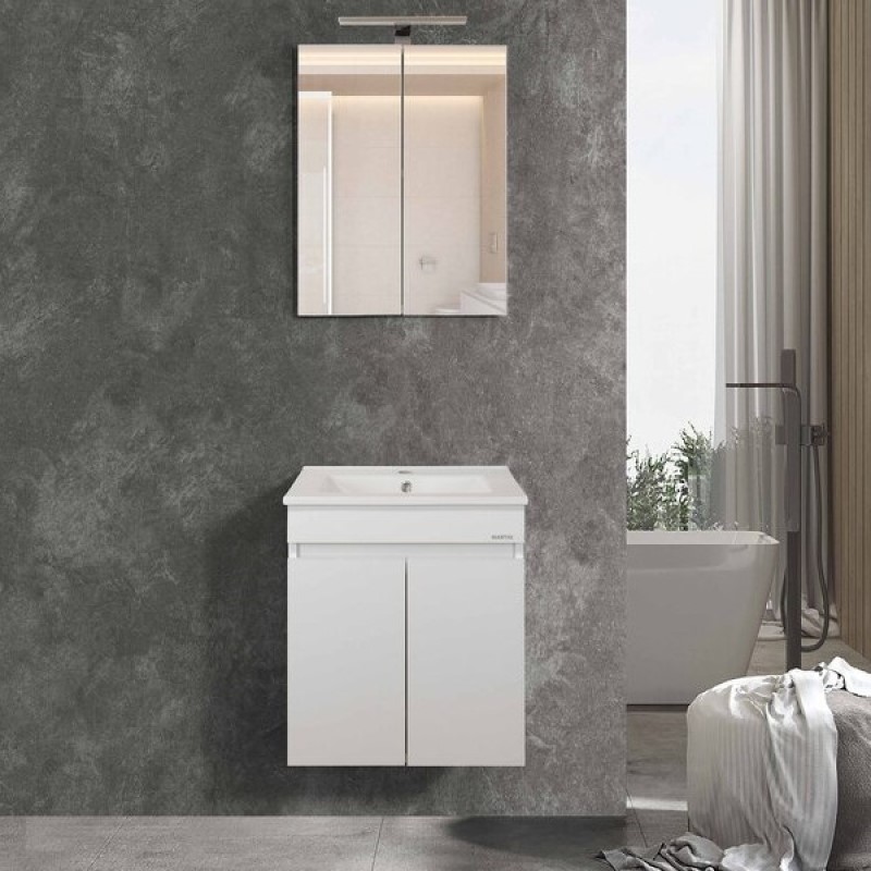 Σετ Έπιπλο Μπάνιου OMEGA χρ. Λευκό 50cm 9SOM050GL0W