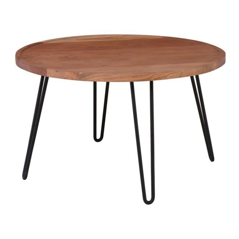 MATRI-W Τραπεζάκι Σαλονιού Καθιστικού, Μέταλλο Βαφή Μαύρο, Ξύλο Ακακία Φυσικό Κωδικός: [Ε-00025425] ΕΑ7076,1W