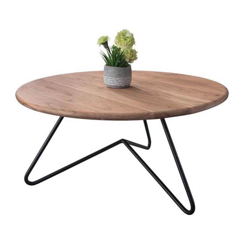 BORAL Τραπεζάκι Σαλονιού Καθιστικού, Μέταλλο Βαφή Μαύρο, Ξύλο Ακακία Φυσικό Κωδικός: [Ε-00021236] ΕΑ7074