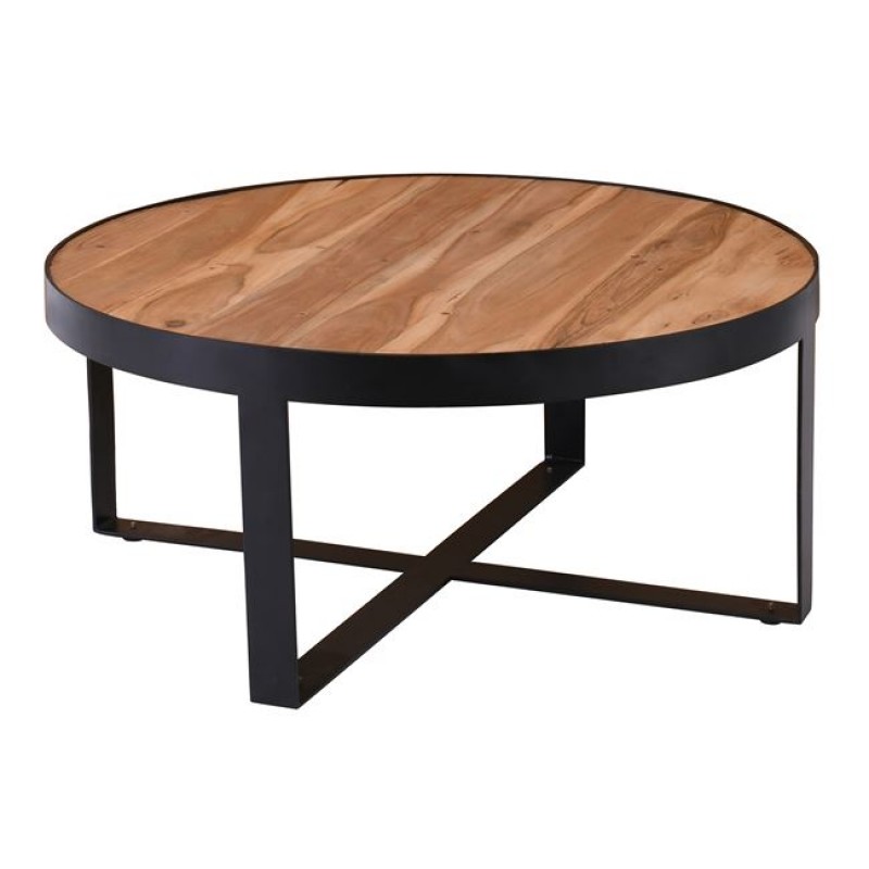 OVEN-W Τραπεζάκι Σαλονιού Καθιστικού, Μέταλλο Βαφή Μαύρο, Ξύλο Ακακία Φυσικό Κωδικός: [Ε-00025422] ΕΑ7010,W