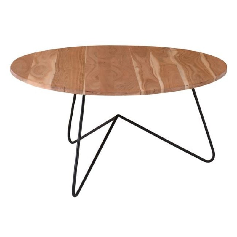 BORAL-W Τραπεζάκι Σαλονιού Καθιστικού, Μέταλλο Βαφή Μαύρο, Ξύλο Ακακία Φυσικό Κωδικός: [Ε-00025424] ΕΑ7074,W