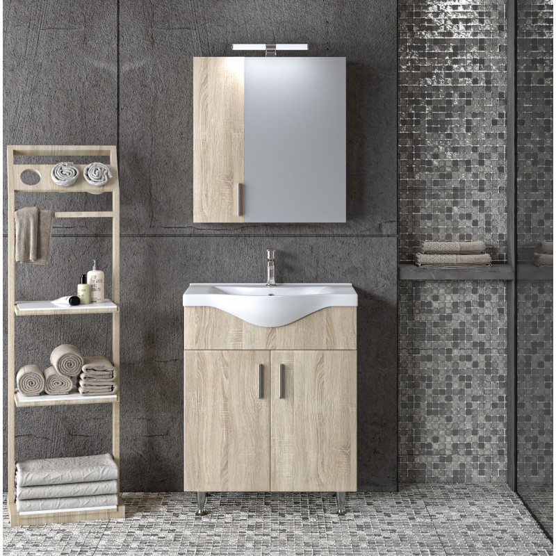 Σετ Έπιπλο Μπάνιου SIENA SONOMA 65 9SSI065SN0W Πάγκο 61x34x83cm