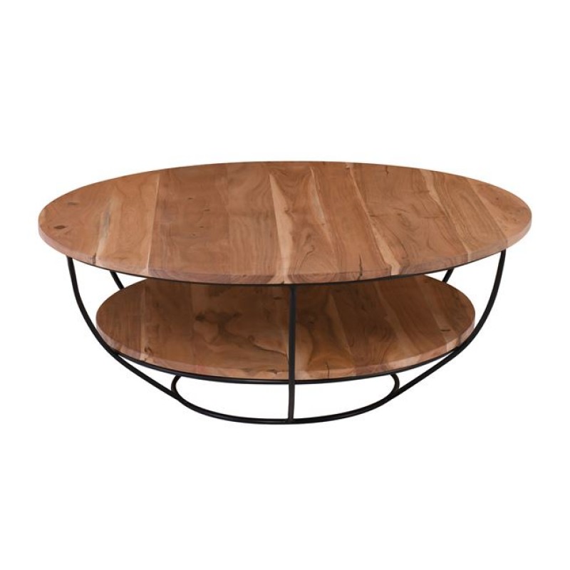 ROY-W Τραπεζάκι Σαλονιού Καθιστικού, Μέταλλο Βαφή Μαύρο, Ξύλο Ακακία Φυσικό Κωδικός: [Ε-00025420] ΕΑ7075,W