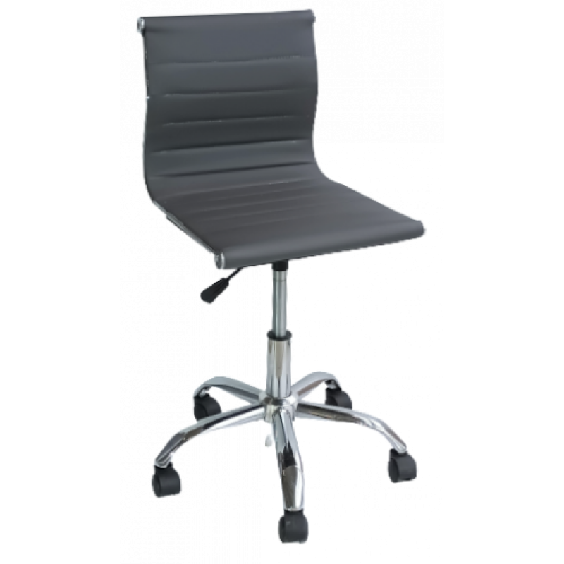 LIFE καρέκλα γραφείου ΔΕΡΜΑΤΙΝΗ ΓΚΡΙ, 41x43xΗ76/88