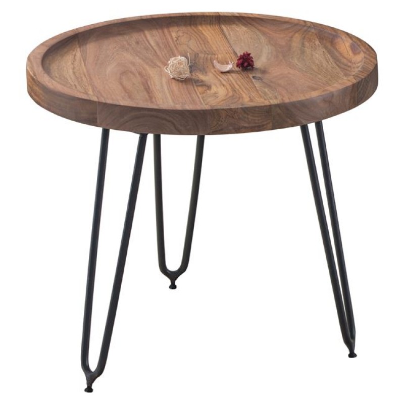 MATRI Τραπεζάκι Σαλονιού Καθιστικού, Μέταλλο Βαφή Μαύρο, Ξύλο Ακακία Φυσικό Κωδικός: [Ε-00021243] ΕΑ7076,2