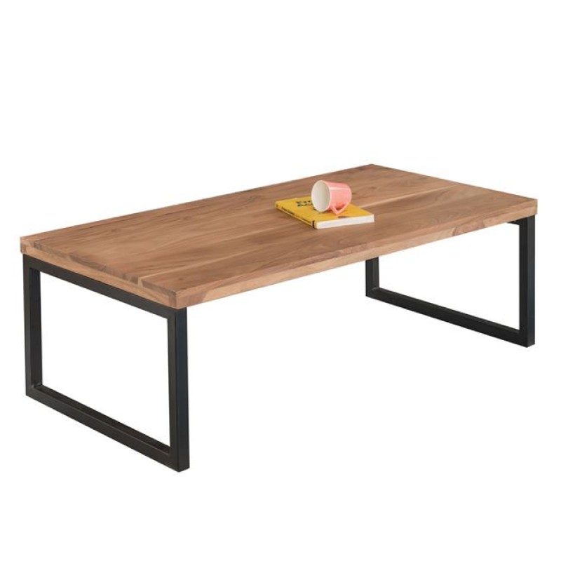 TAMPA Τραπεζάκι Σαλονιού Καθιστικού, Μέταλλο Βαφή Μαύρο, Ξύλο Ακακία Φυσικό Κωδικός: [Ε-00019753] ΕΑ7049