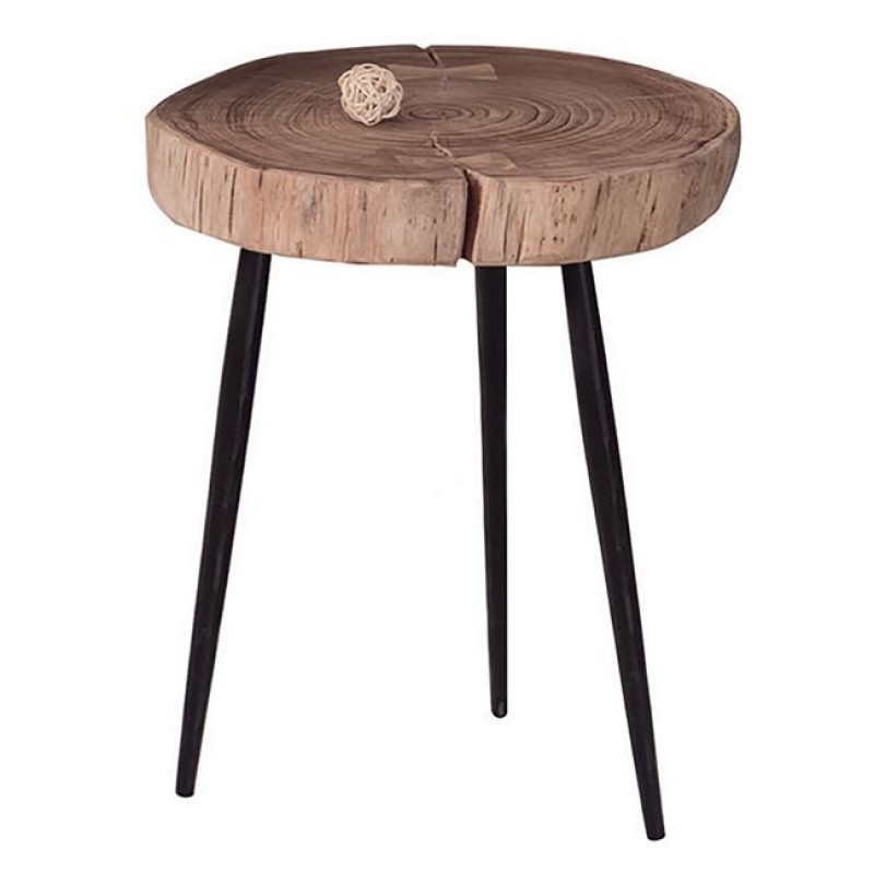 PATEL Τραπεζάκι Σαλονιού Καθιστικού, Μέταλλο Βαφή Μαύρο, Ξύλο Ακακία Φυσικό Κωδικός: [Ε-00017564] ΕΑ7104,2