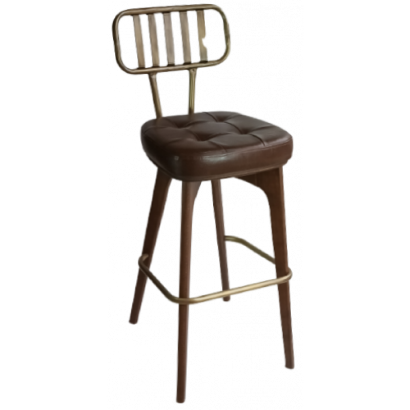 ERATO-ST σκαμπό ψηλό ξύλινο με ταπετσαρία ΧΡΩΜΑ ΕΠΙΛΟΓΗΣ, 40x50x108/78