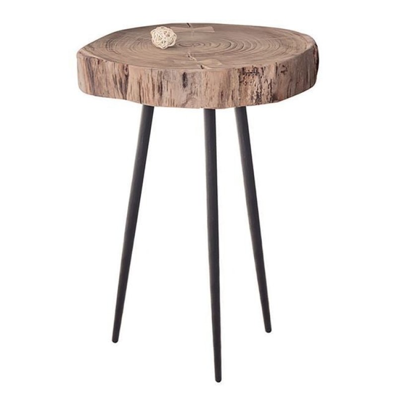 PATEL Τραπεζάκι Σαλονιού Καθιστικού, Μέταλλο Βαφή Μαύρο, Ξύλο Ακακία Φυσικό Κωδικός: [Ε-00017563] ΕΑ7104,1