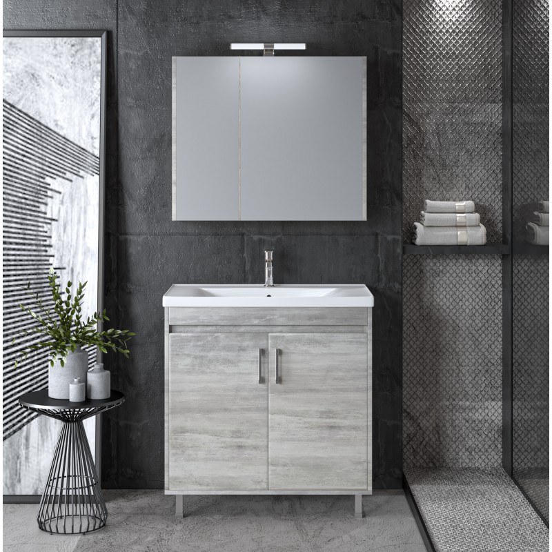 Σετ Έπιπλο Μπάνιου SAVINA CEMENT 80 9SSA080CE0W Πάγκος 77x44x83cm