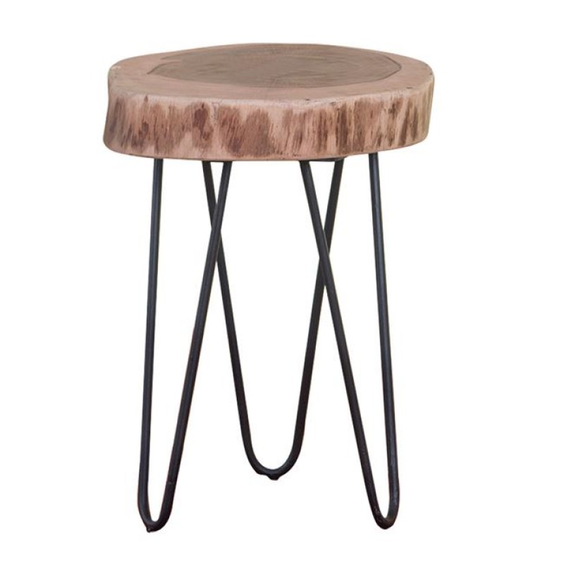 FUEGO Τραπεζάκι Σαλονιού Καθιστικού, Μέταλλο Βαφή Μαύρο, Ξύλο Ακακία Φυσικό Κωδικός: [Ε-00019708] ΕΑ7059,1