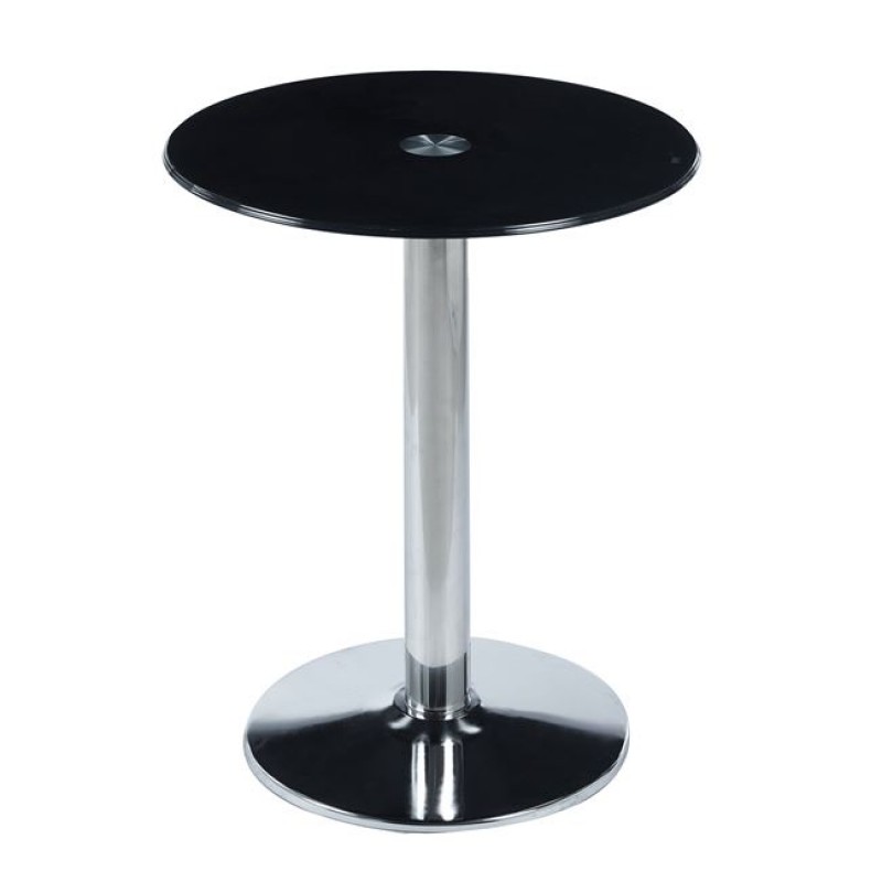 BITT Βοηθητικό Τραπεζάκι Σαλονιού - Καθιστικού, Χρώμιο - Γυαλί Tempered Μαύρο Κωδικός: [Ε-00025623] ΕΜ121,Β