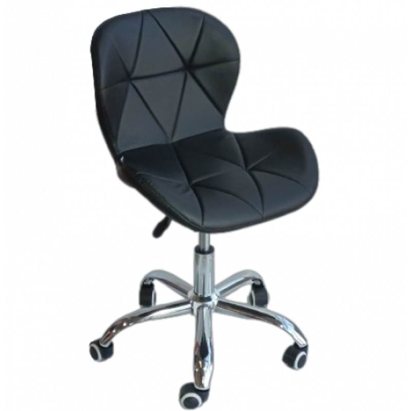 ZOZE-OF καρέκλα γραφείου ΔΕΡΜΑΤΙΝΗ ΜΑΥΡΗ, 47x45x73/84