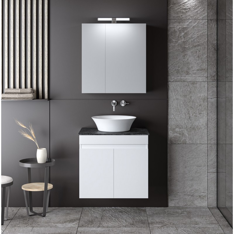 ΣΕΤ ΕΠΙΠΛΟΥ OMEGA TOP 60cm χρ.WHITE/GREY 9SOMT060GLG