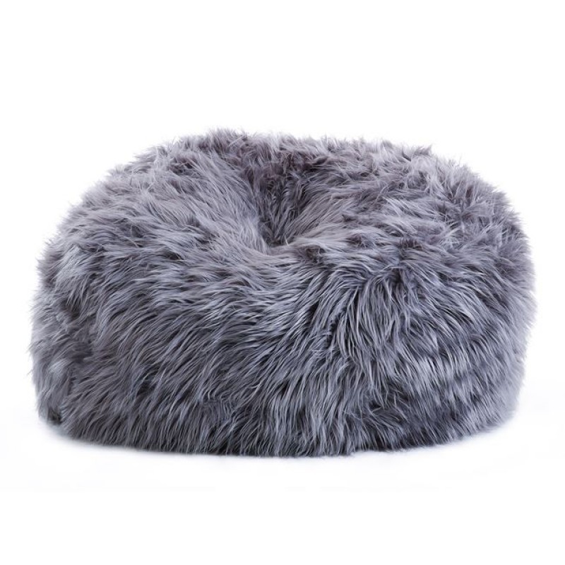 BIGO LUXURY Πουφ Τεχνητή Γούνα Απόχρωση Ανθρακί, Αποσπώμενο Κάλυμμα - Εσωτερικού χώρου Κωδικός: [Ε-00024208] Ε017,1