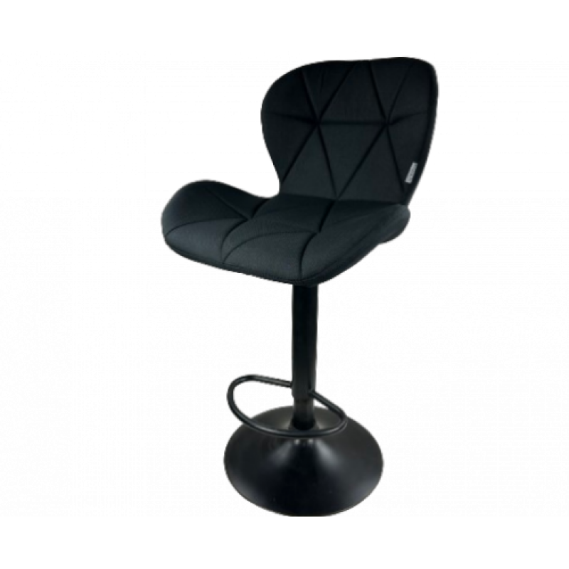 ZOZE-BAR σκαμπό ρυθμιζόμενo μεταλλικό ΜΑΥΡΟ κάθισμα ύφασμα ΜΑΥΡΟ / 46x48xΗ90-112