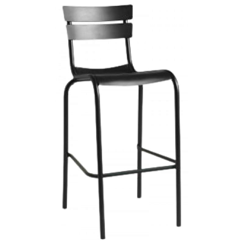 RIVOLI-S σκαμπό αλουμινίου ΜΑΥΡΟ, 43x58x103/73