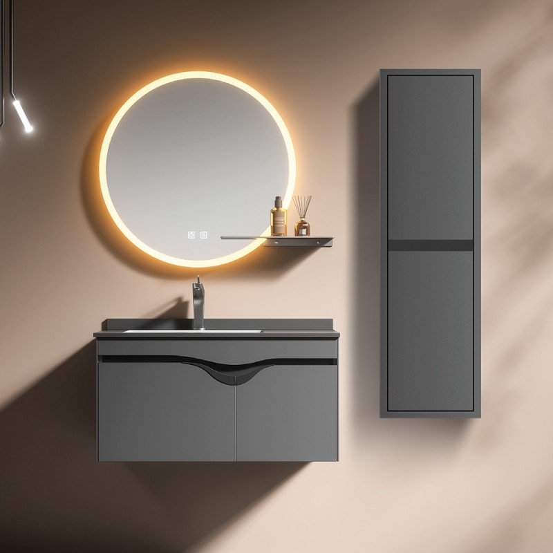 Σετ Επίπλου DIVA 80 cm Κόντρα Πλακέ Θαλάσσης (Plywood) χρ. ΑΝΘΡΑΚΙ 9SDIV080ANTH