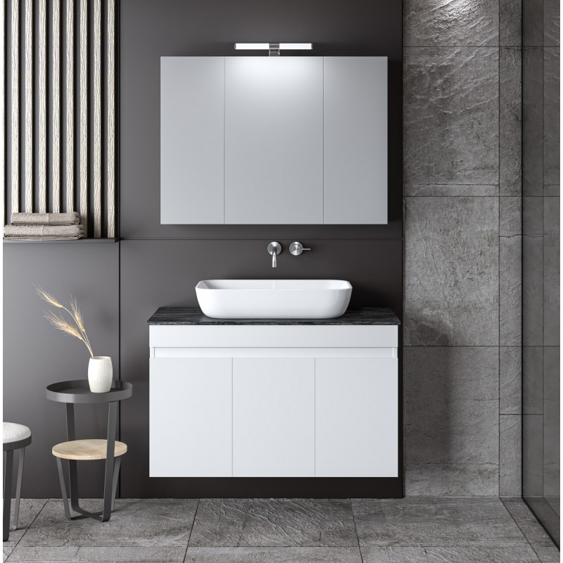 ΣΕΤ ΕΠΙΠΛΟΥ OMEGA TOP 90cm χρ.WHITE/GREY 9SOMT090GLG