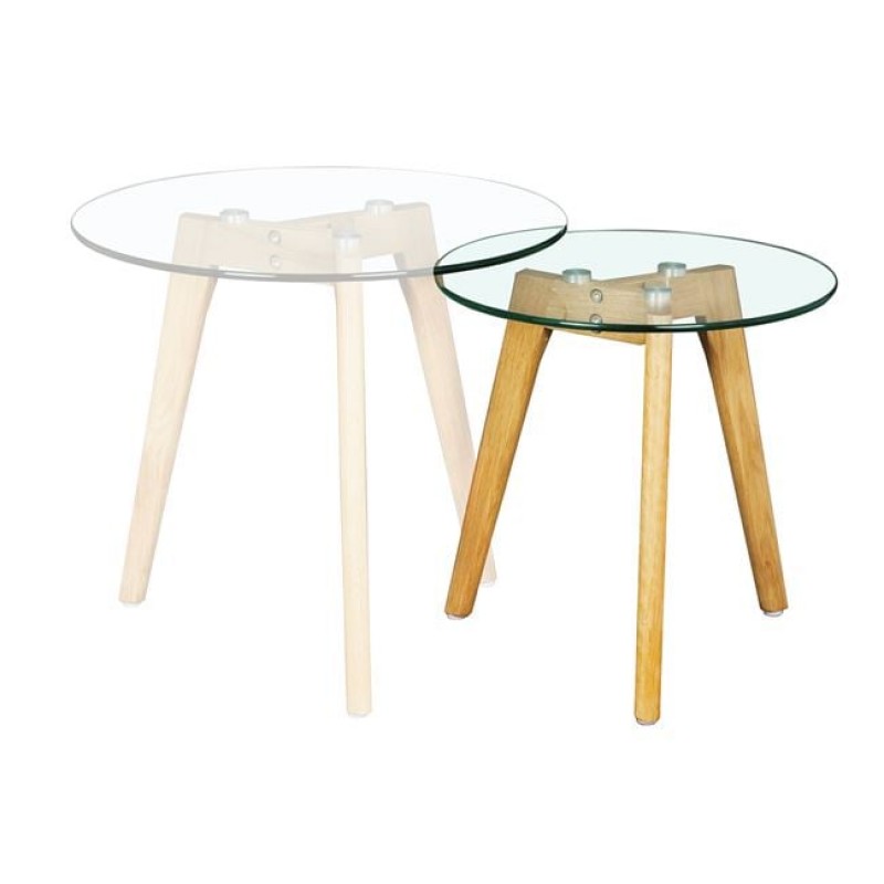 TARGET Τραπεζάκι Βοηθητικό Ξύλο - Γυαλί 8mm Κωδικός: [Ε-00016974] Ε7745,2