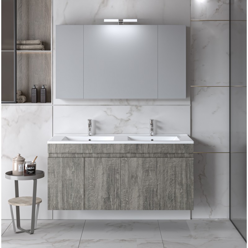 Σετ Επίπλου OMEGA 120cm με Διπλό Νιπτήρα χρ.BERLIN 9SOM120BEDW