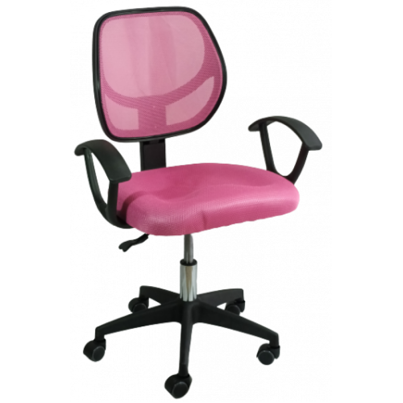 SC-002 πολυθρόνα γραφείου ύφασμα mesh ΡΟΖ, 64x53x87/97