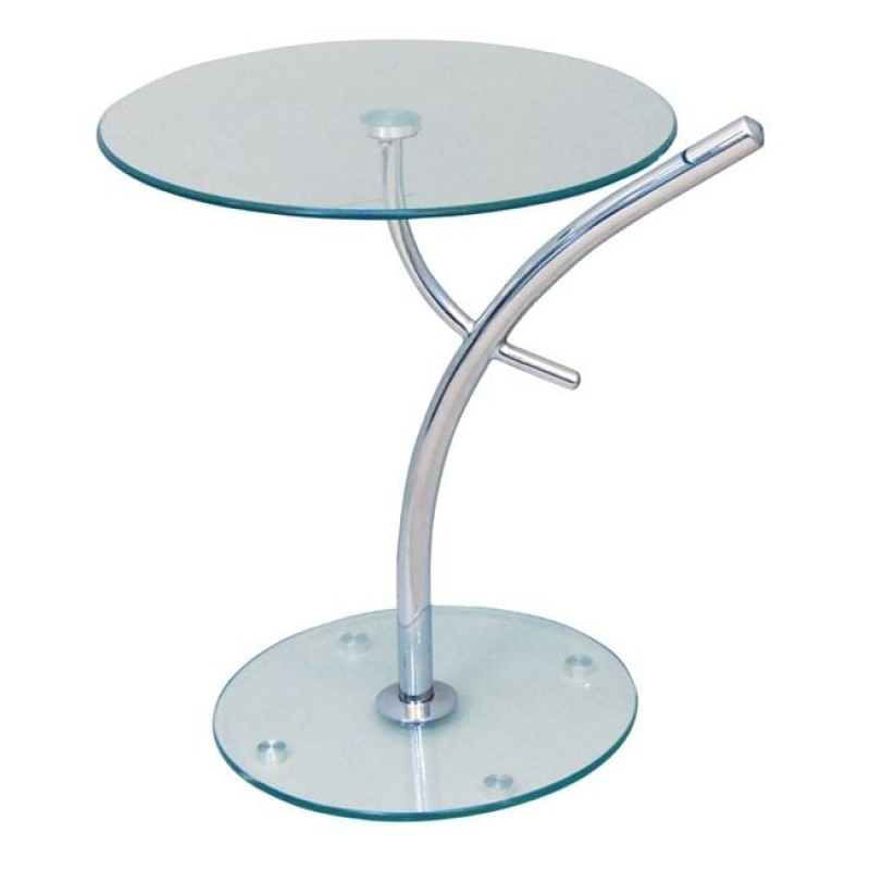 RAVEL Τραπεζάκι Βοηθητικό Χρώμιο - Γυαλί Clear Tempered Κωδικός: [Ε-00007932] ΕΜ939