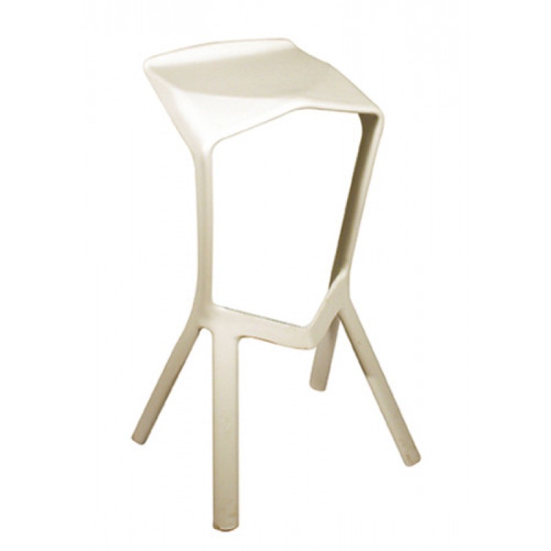 LUCAS σκαμπό ψηλό pp ΛΕΥΚΟ, 47x41xH81