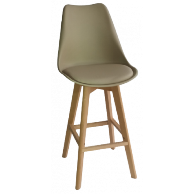 BERG-STOOL σκαμπό ψηλό ξύλο pp ΜΟΚΑ, 49x54xH106/67