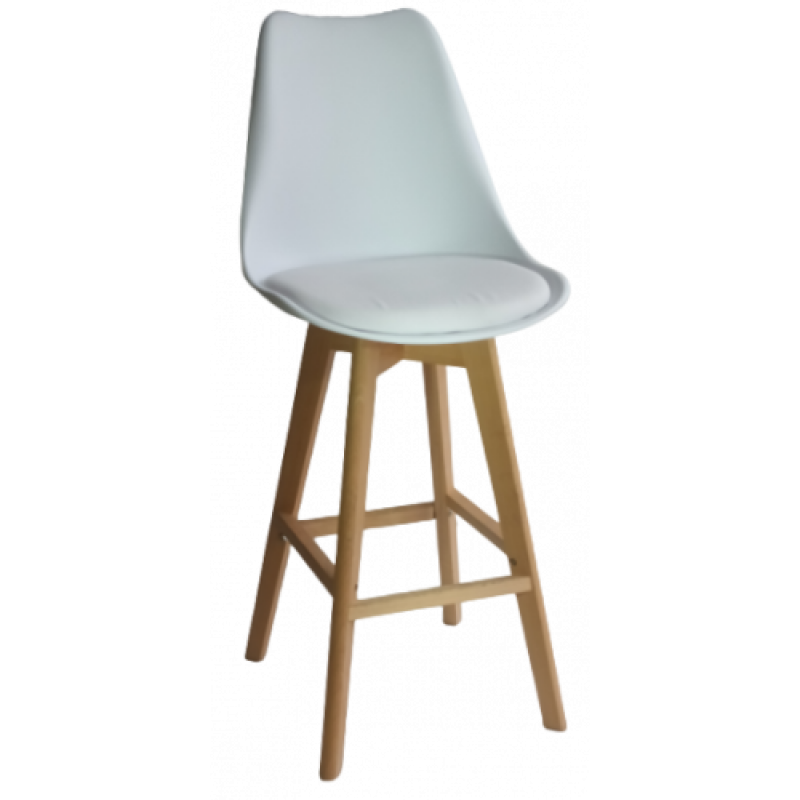 BERG-STOOL σκαμπό ψηλό ξύλο pp ΛΕΥΚΟ 49x54xH106/67