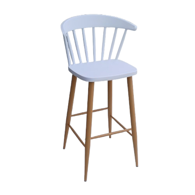 NTALTON-S σκαμπό ψηλό μεταλλικό ΞΥΛΟ polypropylene ΛΕΥΚΟ / 48x52xH75/108