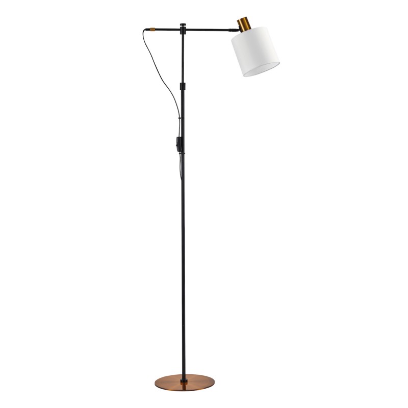 Homelighting Φωτιστικό Se21-Gm-39-Sh1 Adept Floor Lamp Gold Matt And Black Metal Floor Lamp White Shade+ 77-8870