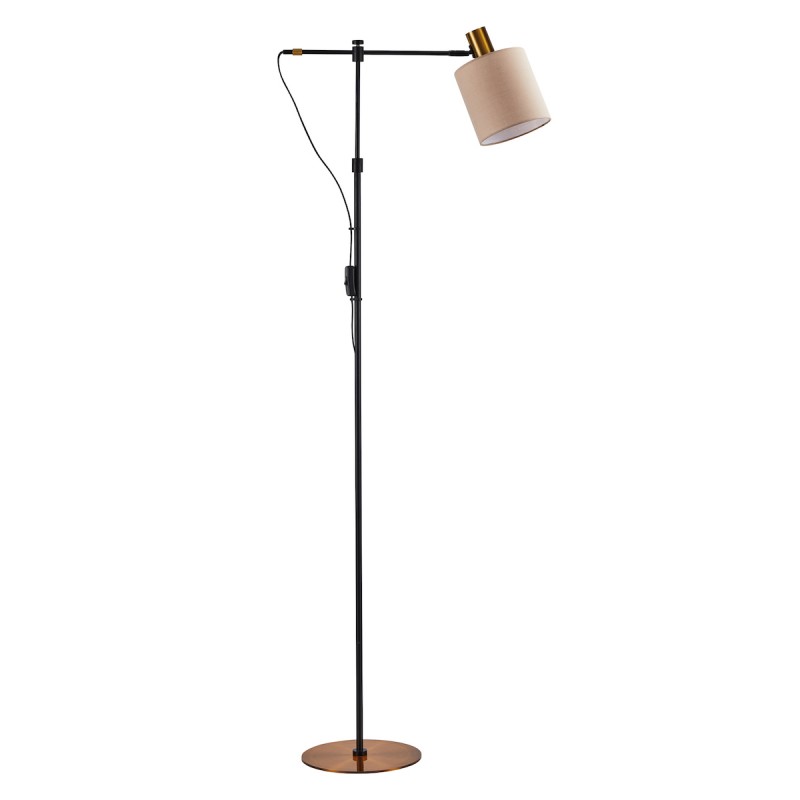 Homelighting Φωτιστικό Se21-Gm-39-Sh3 Adept Floor Lamp Gold Matt And Black Metal Floor Lamp Brown Shade+ 77-8347