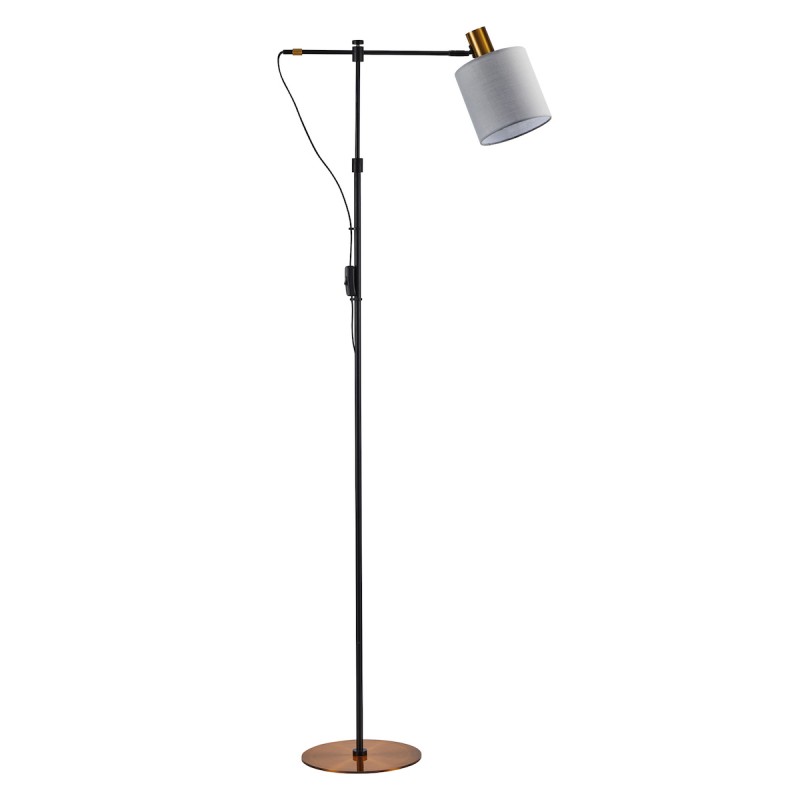 Homelighting Φωτιστικό Se21-Gm-39-Sh1 Adept Floor Lamp Gold Matt And Black Metal Floor Lamp Grey Shade+ 77-8346