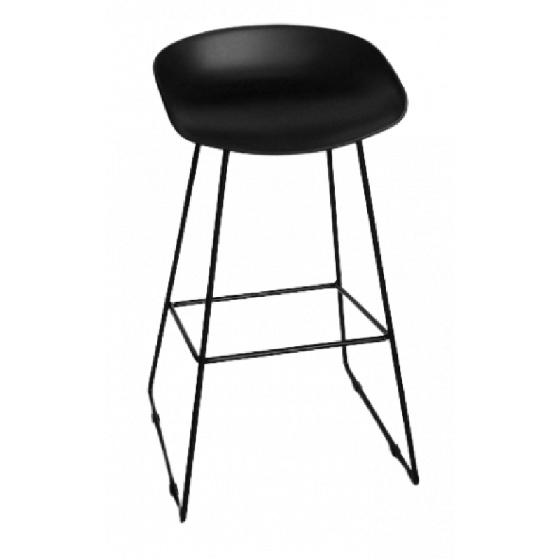 VAN-M σκαμπό ψηλό μεταλλικό ΜΑΥΡΟ pp ΜΑΥΡΟ, 43x42x85