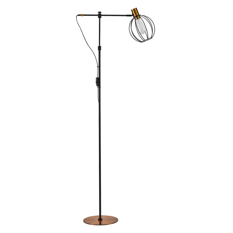 Homelighting Φωτιστικό Se21-Gm-39-Gr2 Adept Floor Lamp Gold Matt And Black Metal Floor Lamp Black Metal Grid+ 77-8349