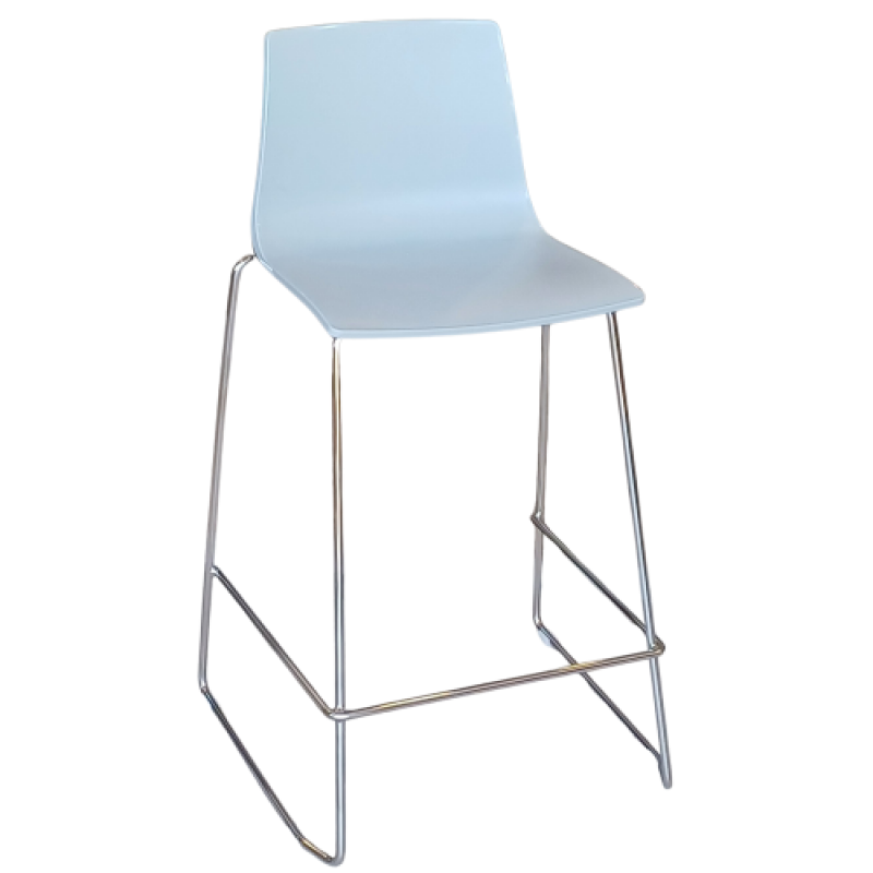 IMOLA-FIX-MINI σκαμπό ψηλό μεταλλικό χρωμίου με κάθισμα polypropylene ΓΚΡΙ ΠΕΡΛΕ / 49x46xH90