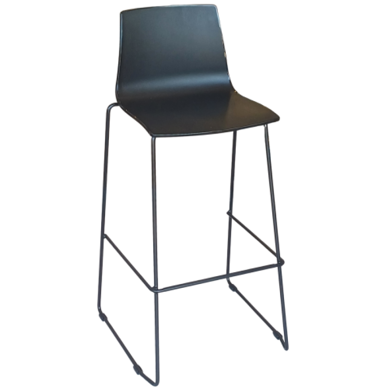 IMOLA-FIX σκαμπό ψηλό μεταλλικό ΜΑΥΡΟ με κάθισμα polypropylene ΜΑΥΡΟ / 49x46xH99