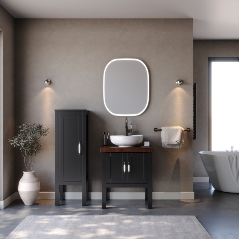 Σετ Έπιπλο Μπάνιου LONDON Μαύρο MDF 18mm Λάκα 65 9SLON065BLM