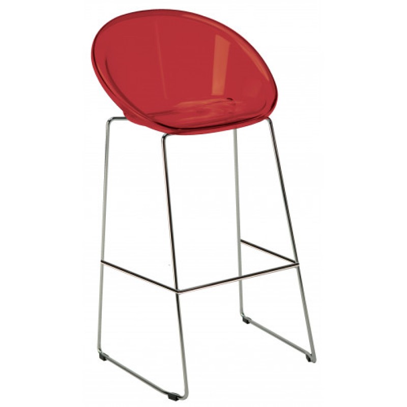 SPHERE FIX σκαμπό ψηλό polycarbonate διαφ. ΚΟΚΚΙΝΟ