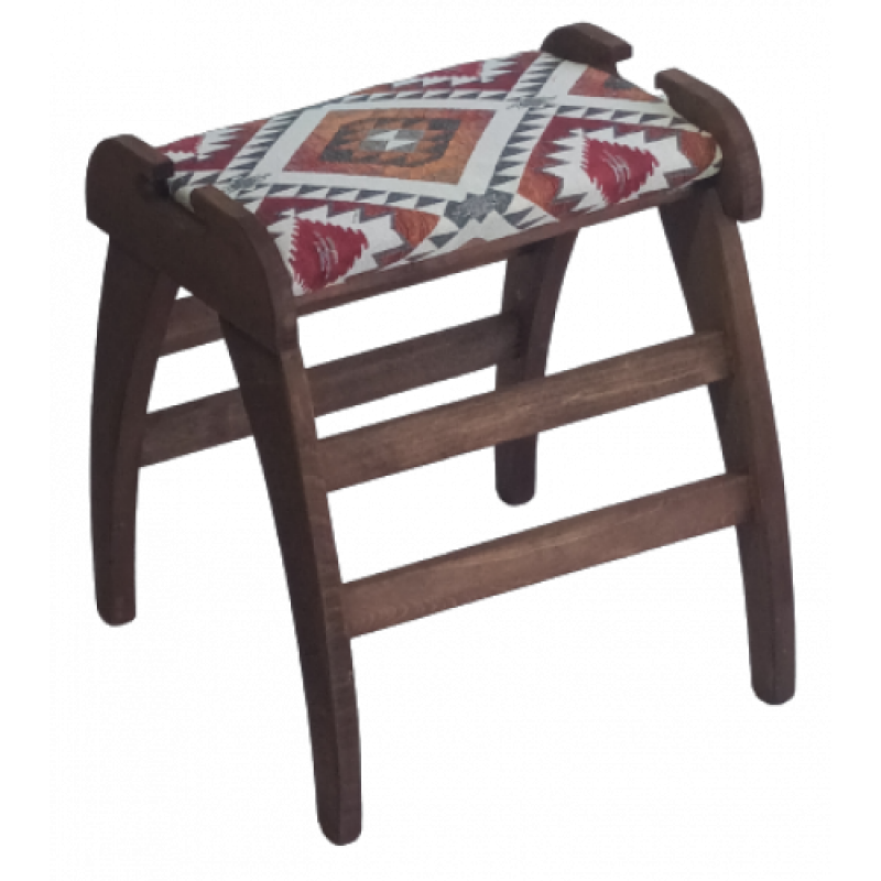 ΣΑΜΑΡΑΚΙ σκαμπό χαμηλό ξύλινο ύφασμα ΕΜΠΡΙΜΕ, 40x40xH45