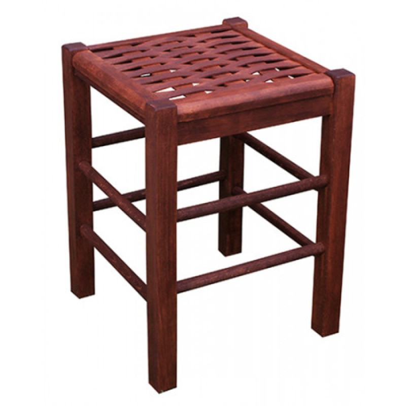 ΣΚ-45-ΧΠ-ΠΛ σκαμπό χαμηλό πλεχτό ξύλινο ΚΑΡΥΔΙ, 35x35xH45