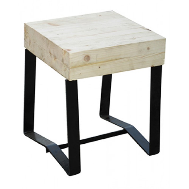 ΧΟΝΤΡΟ-H45 σκαμπό ψηλό μεταλλικό με ξύλο ΧΡΩΜΑ ΕΠΙΛΟΓΗΣ, 40x40xΗ45