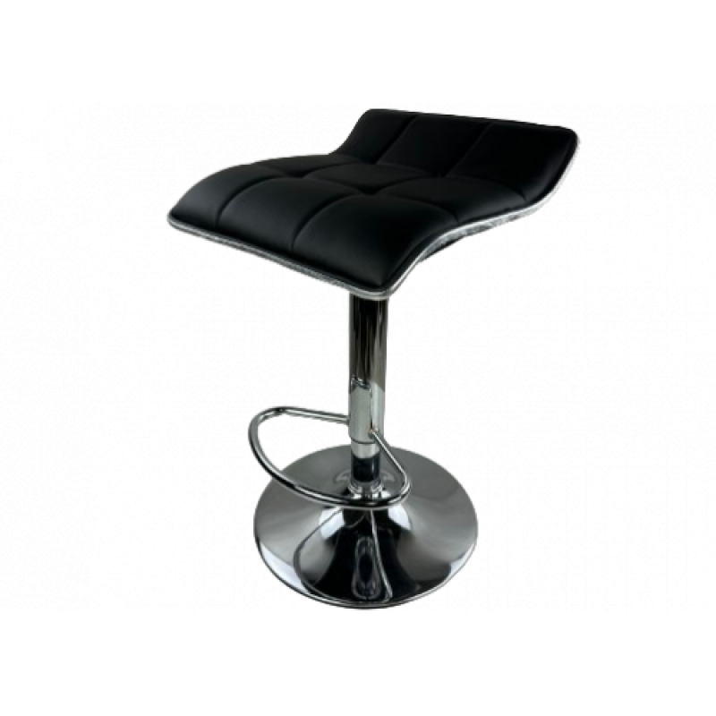 KANGOU σκαμπό ρυθμιζόμενo δερματίνη ΜΑΥΡΗ, 40x40xΗ60/76