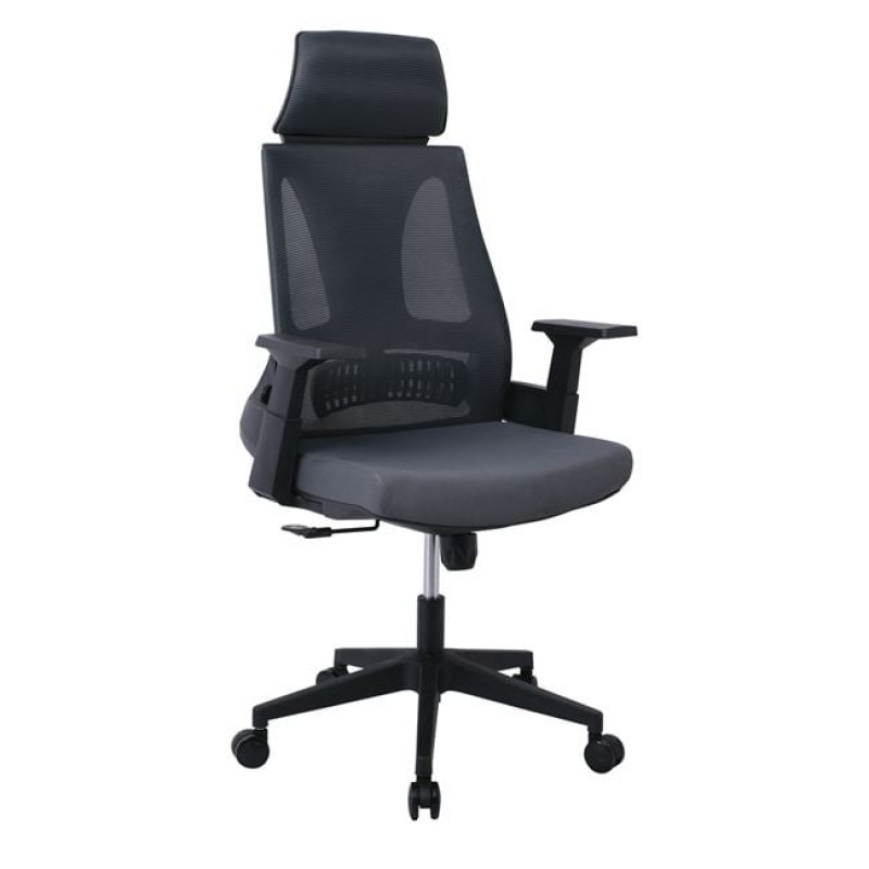 BF8750 Πολυθρόνα Γραφείου Διευθυντή, Mesh Γκρι, Ύφασμα Γκρι Κωδικός: [Ε-00023435] ΕΟ608,2